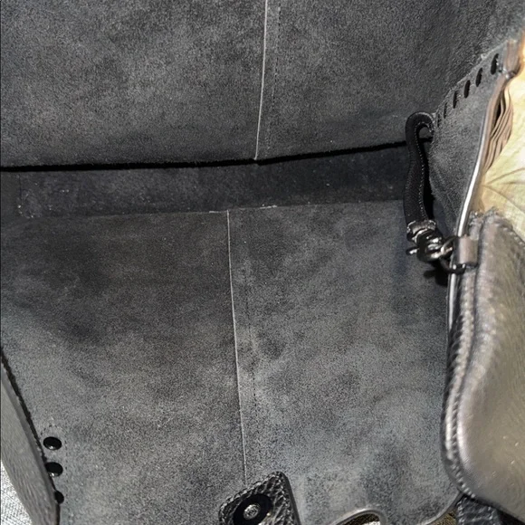 Rebecca Minkoff Black Studded Pebbled Leather Unlined Tote Wallet Set - Picture 16 of 17